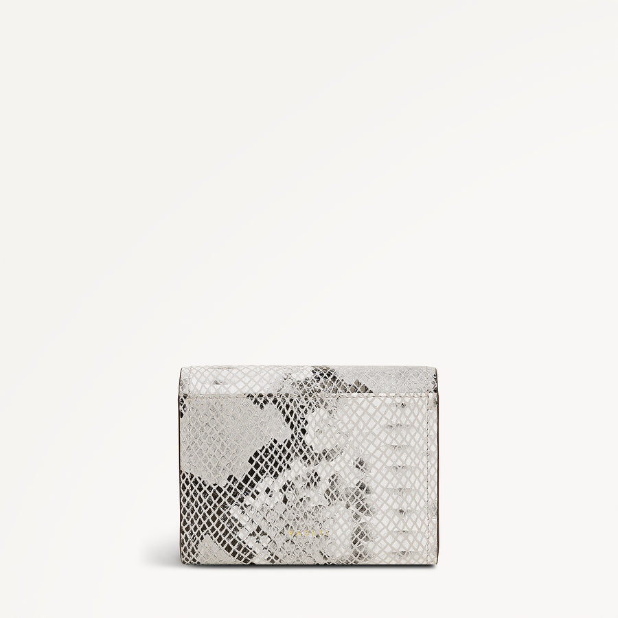The Christina - Faux Snake Medium Flapover Purse Salt