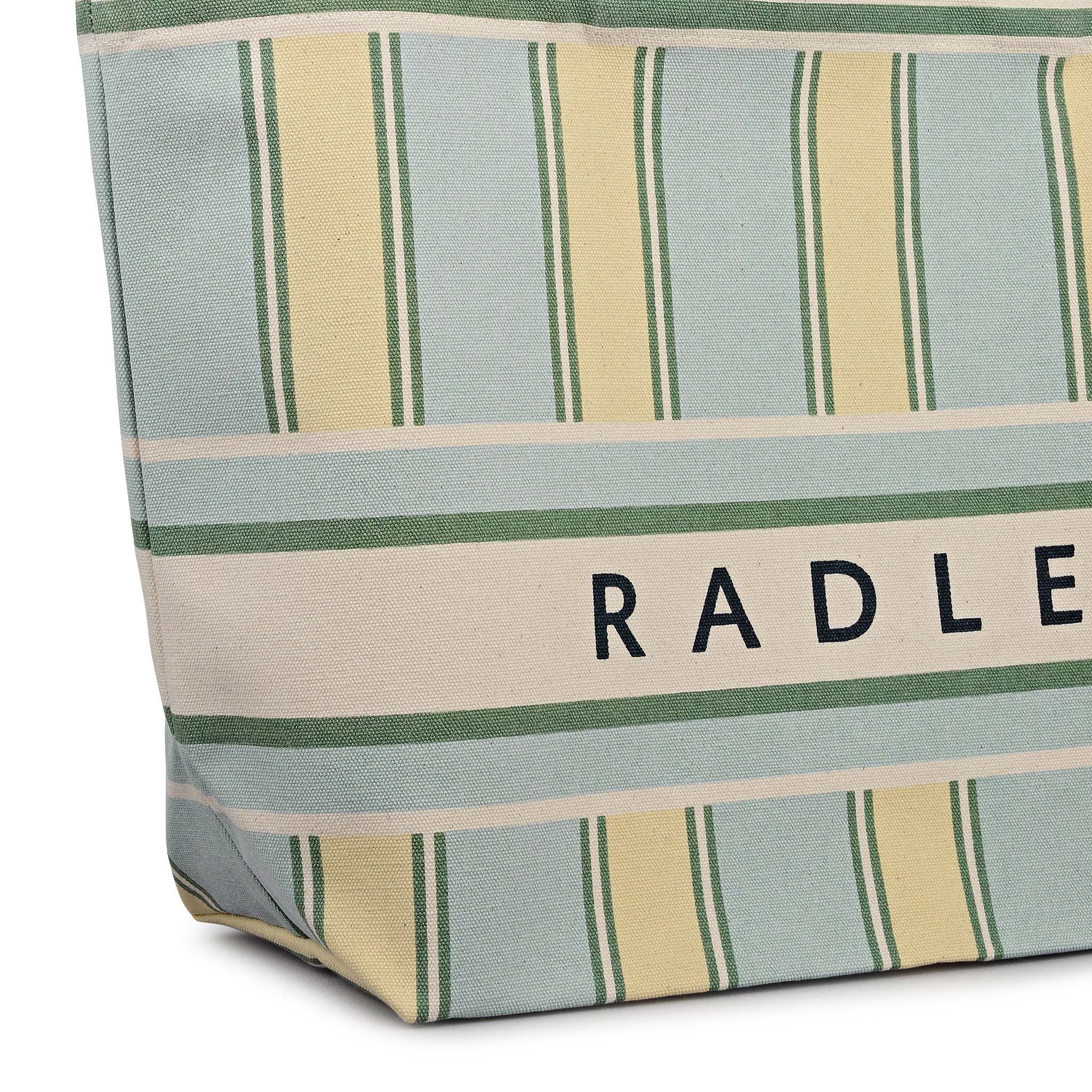 Cabana Stripe Large East West Open Top Tote Green Water - 113934