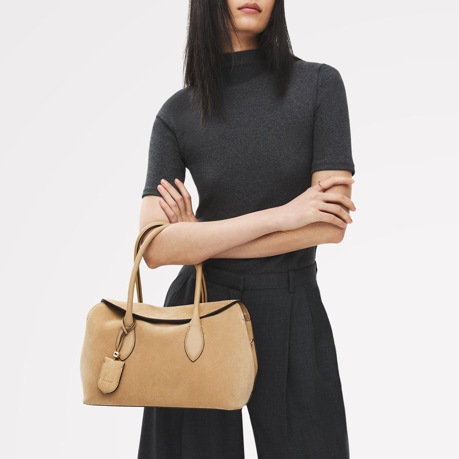 Liverpool Gardens - Suede Medium Ziptop Grab Sahara - 113951