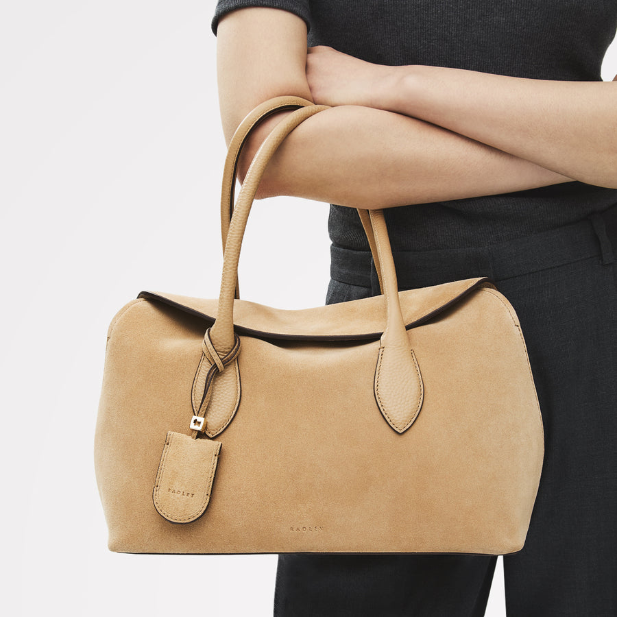 Liverpool Gardens - Suede Medium Ziptop Grab Sahara - 113951