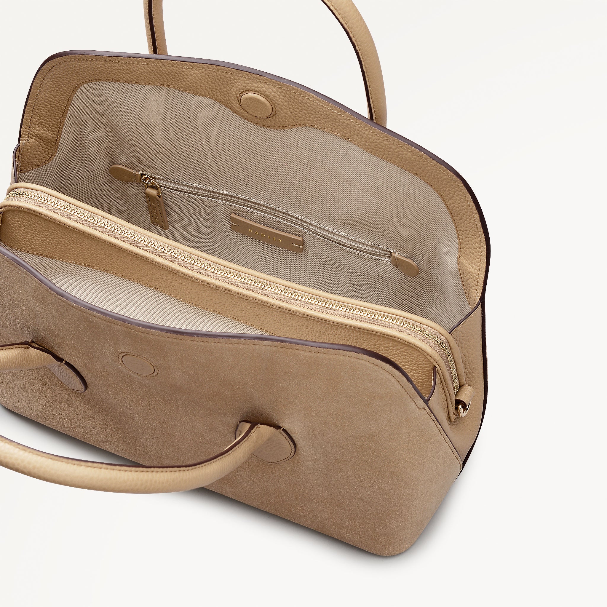 Liverpool Gardens - Suede Medium Ziptop Grab Sahara - 113951