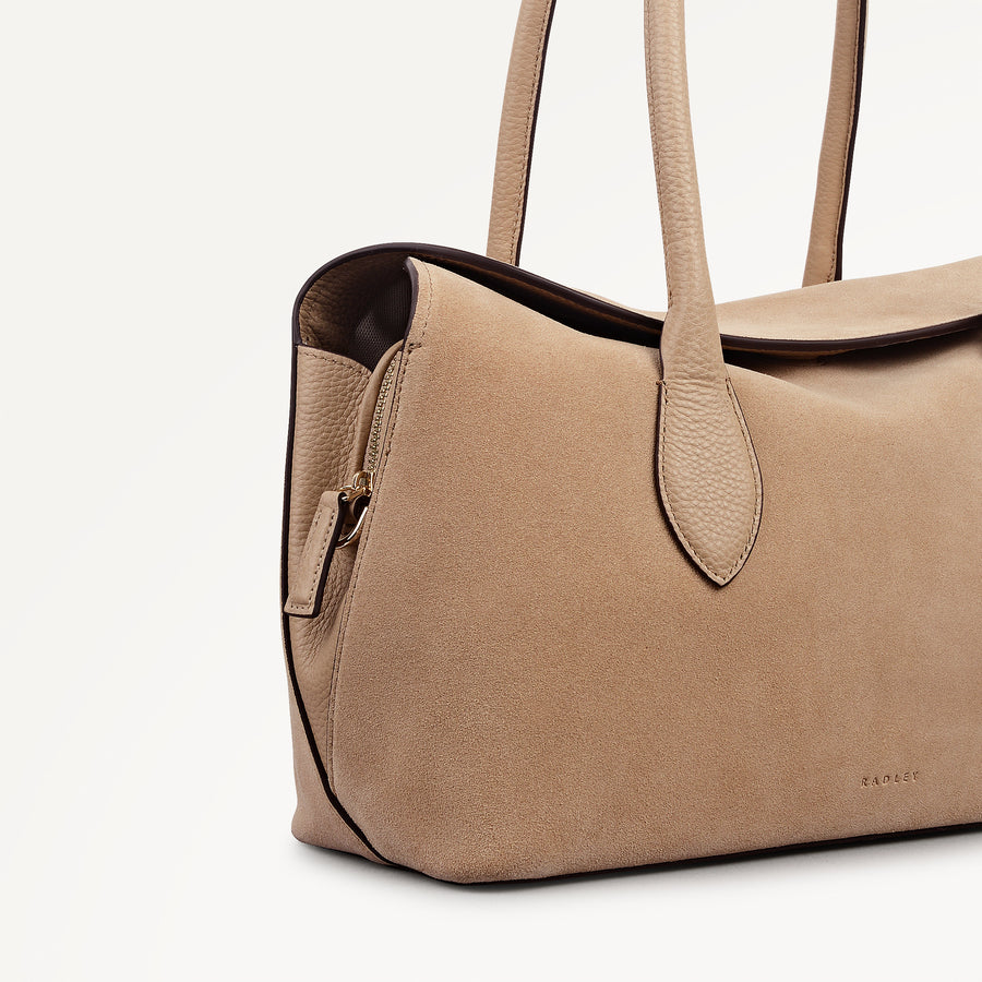 Liverpool Gardens - Suede Medium Ziptop Grab Sahara - 113951