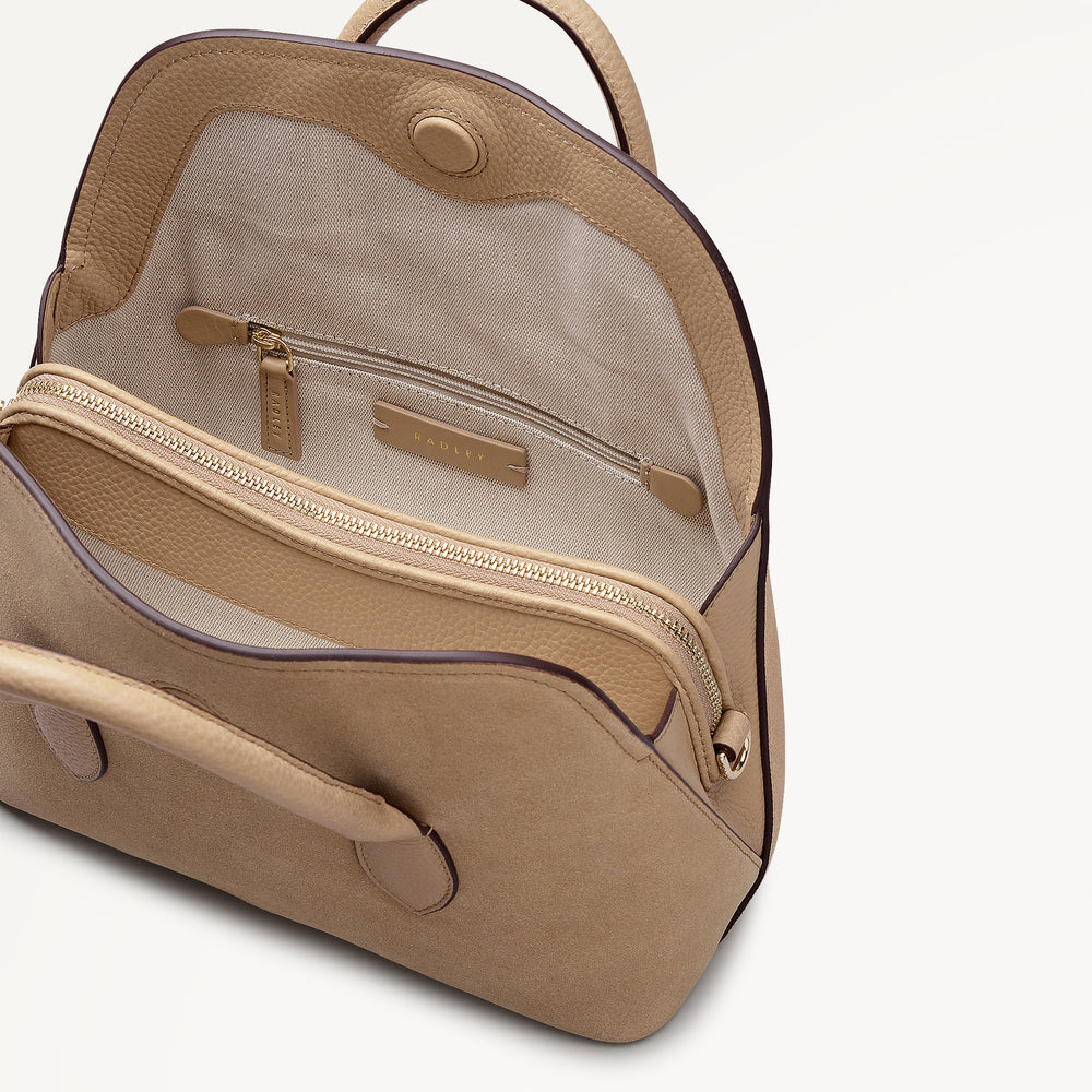 Liverpool Gardens - Suede Small Ziptop Grab Sahara - 113952