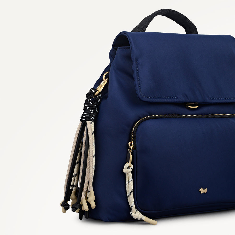 Dighton Close Responsible Medium Flapover Backpack in Naval Blue