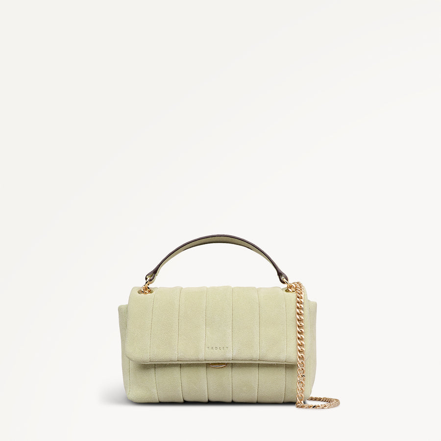 Burton Way - Quilt Suede Small Flapover Cross Body Lemongrass - 113991