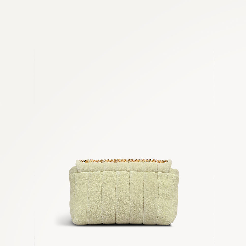 Burton Way - Quilt Suede Small Flapover Cross Body Lemongrass - 113991