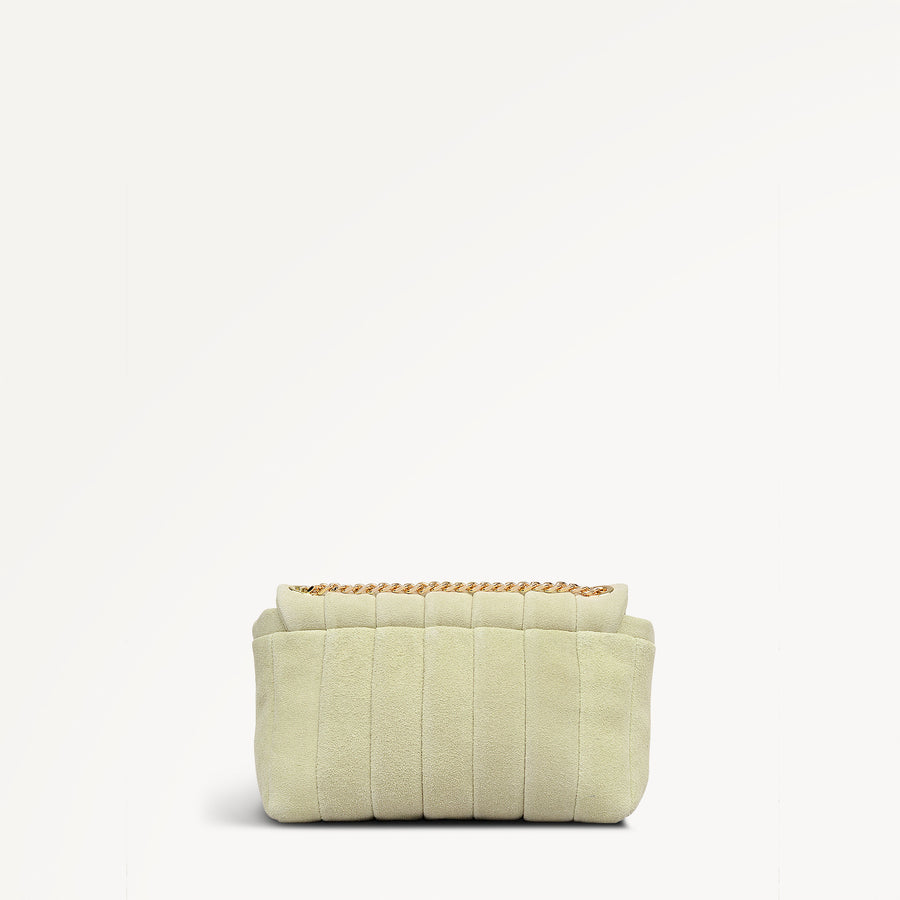 Burton Way - Quilt Suede Small Flapover Cross Body Lemongrass - 113991