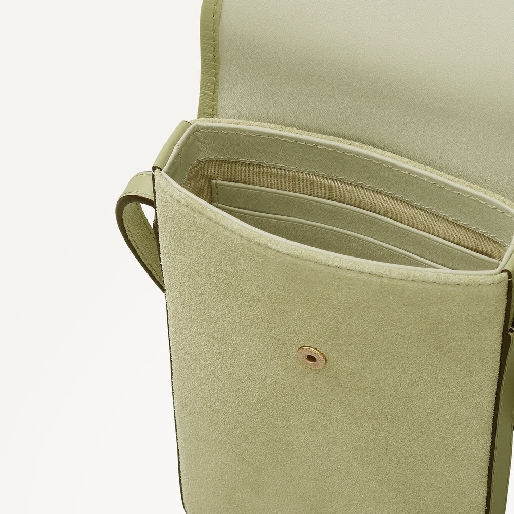 Bramwell Lane - Suede Medium  Phone Cross Body Lemongrass - 113996