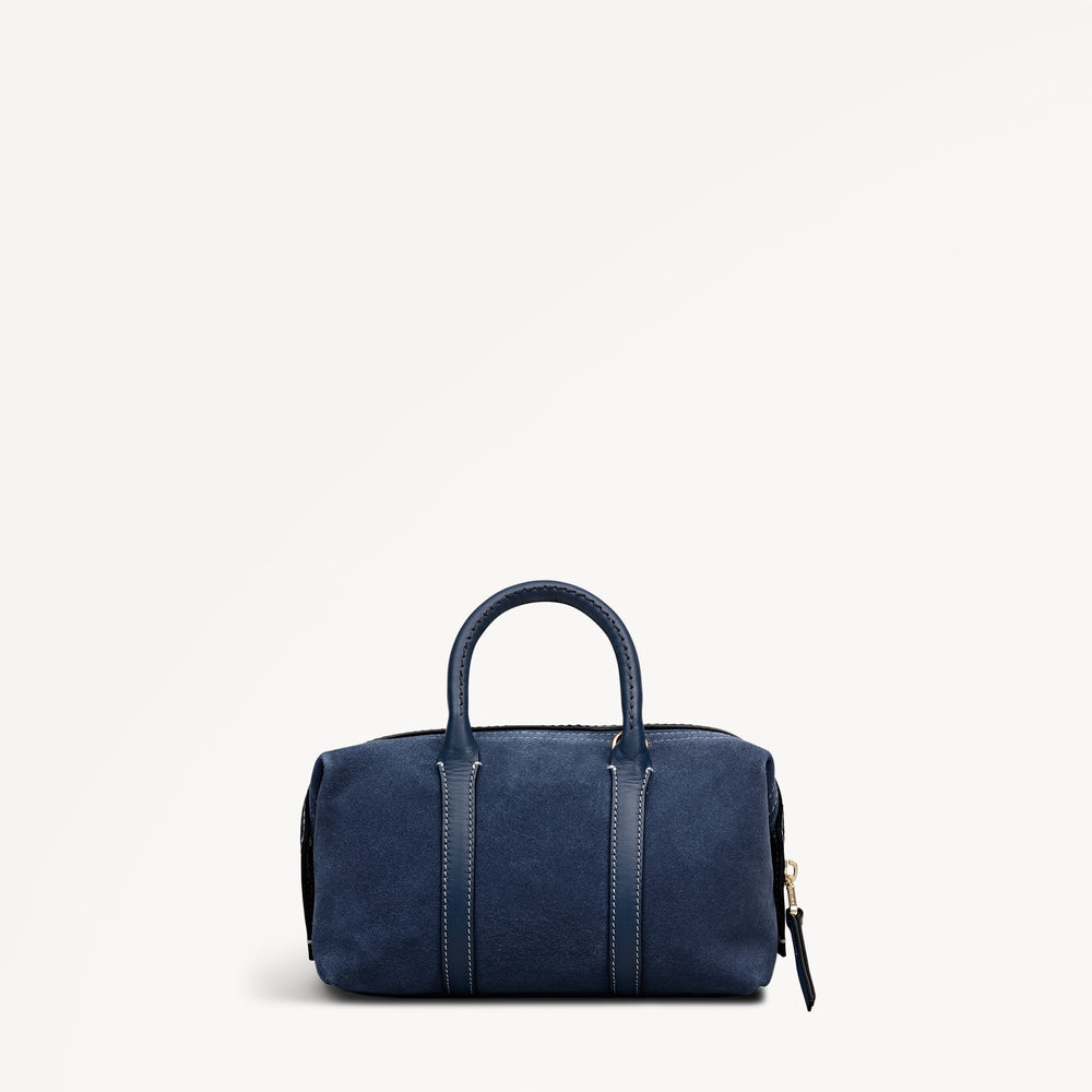 Bramwell Lane - Suede Mini Ziptop Grab Naval - 114001
