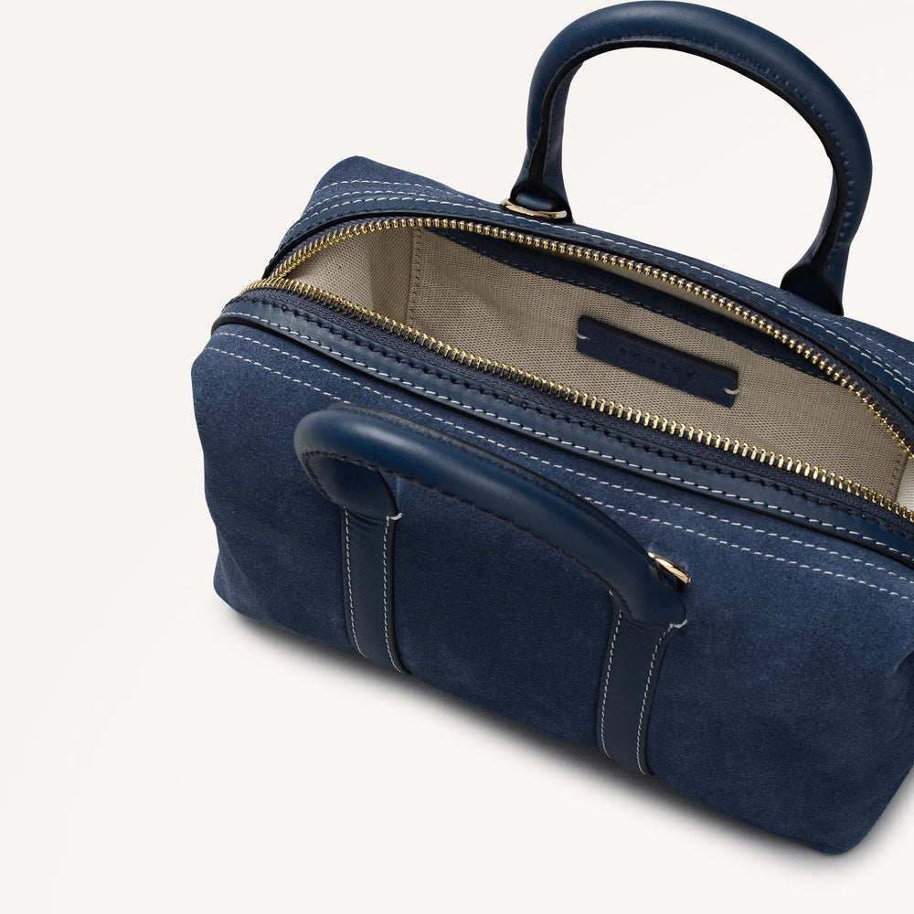 Bramwell Lane - Suede Mini Ziptop Grab Naval - 114001