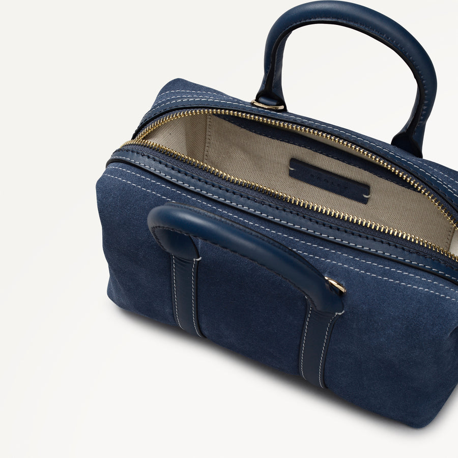 Bramwell Lane - Suede Mini Ziptop Grab Naval - 114001