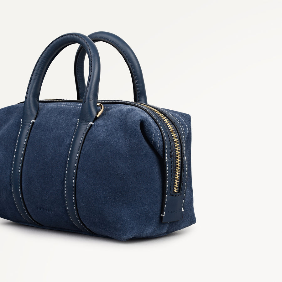 Bramwell Lane - Suede Mini Ziptop Grab Naval - 114001
