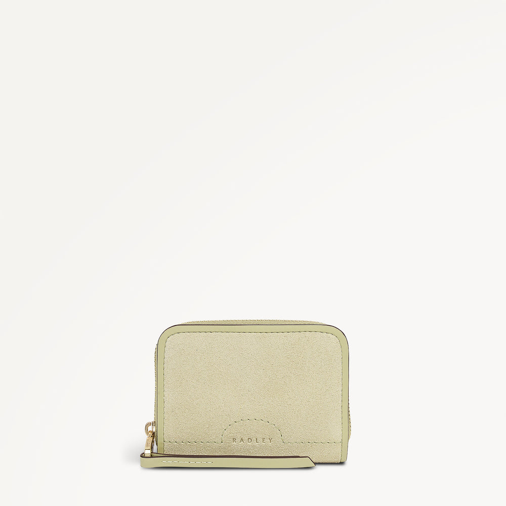 Bramwell Lane - Suede Small Zip Around Purse Lemongrass - 114083