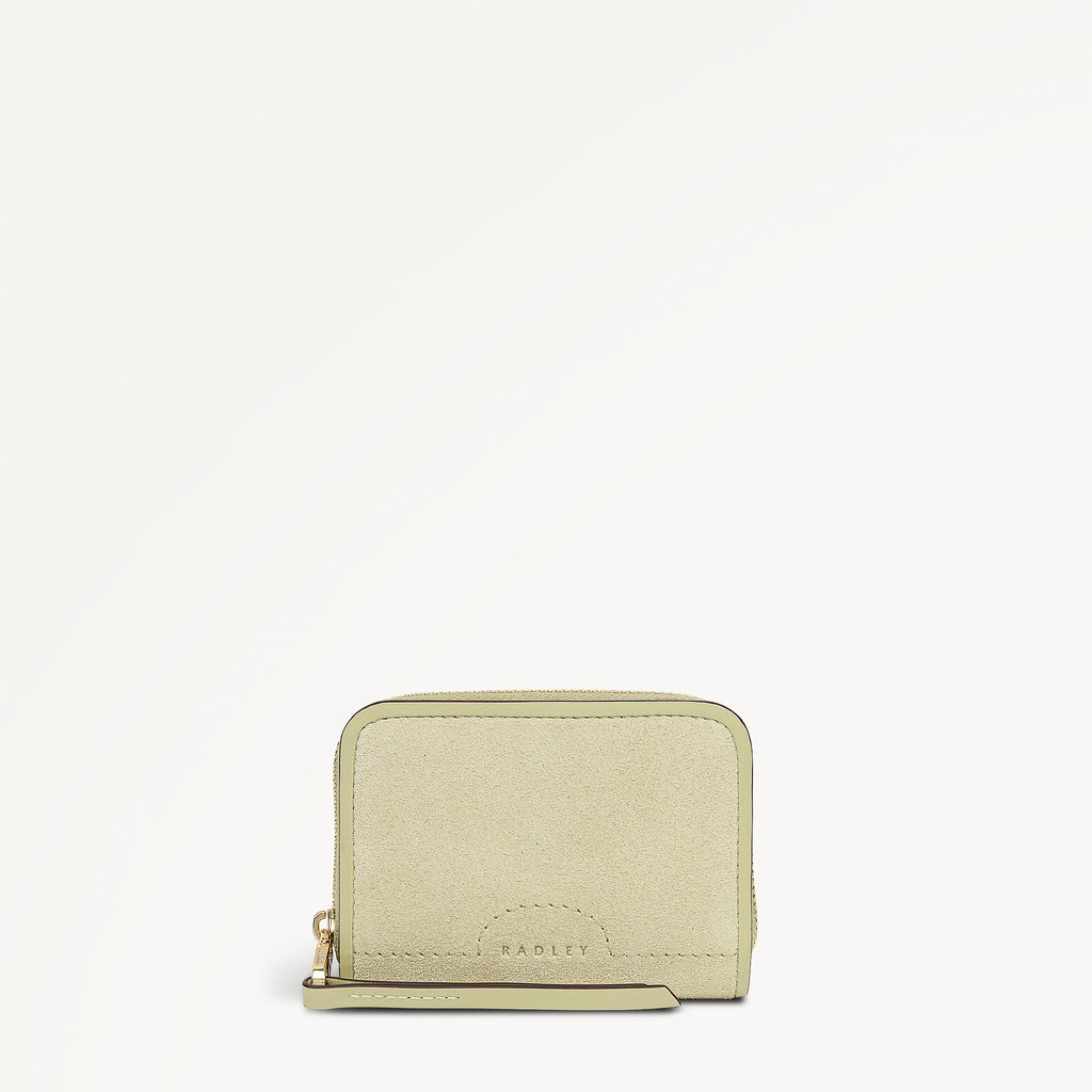 Bramwell Lane - Suede Small Zip Around Purse Lemongrass - 114083