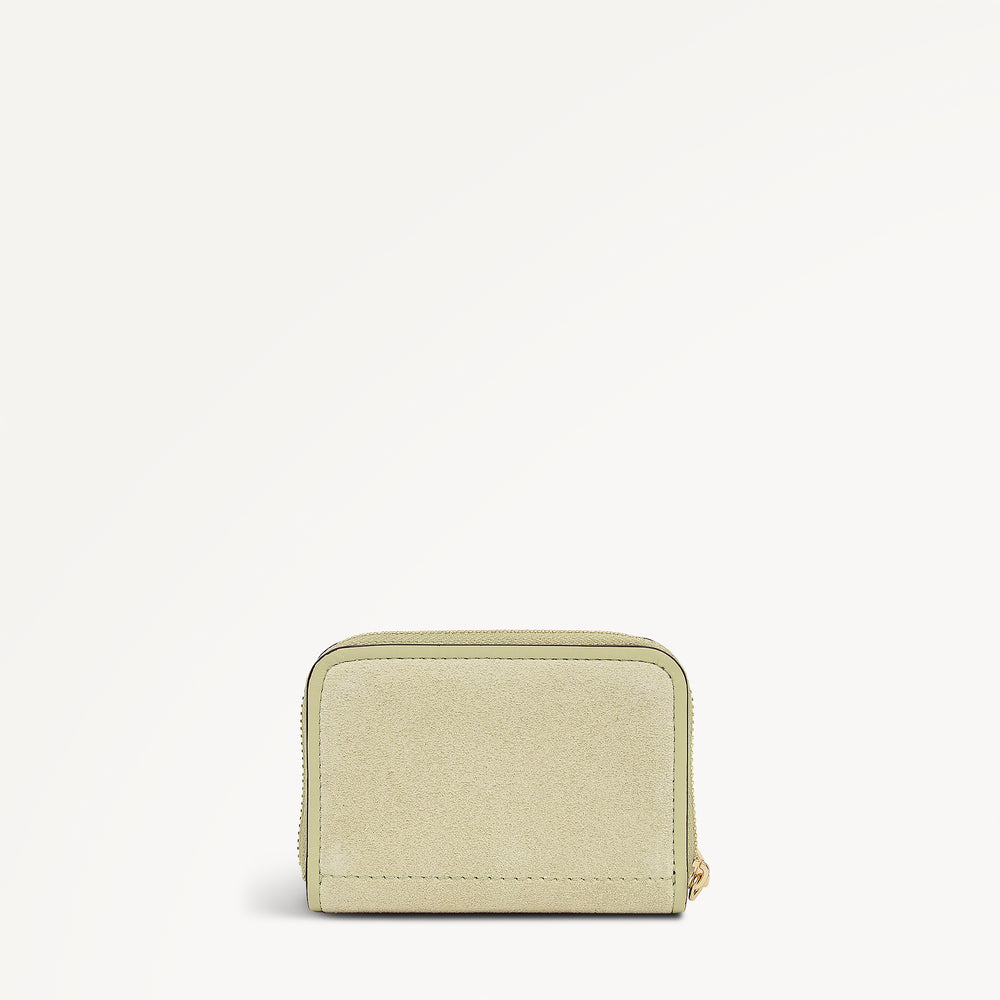 Bramwell Lane - Suede Small Zip Around Purse Lemongrass - 114083