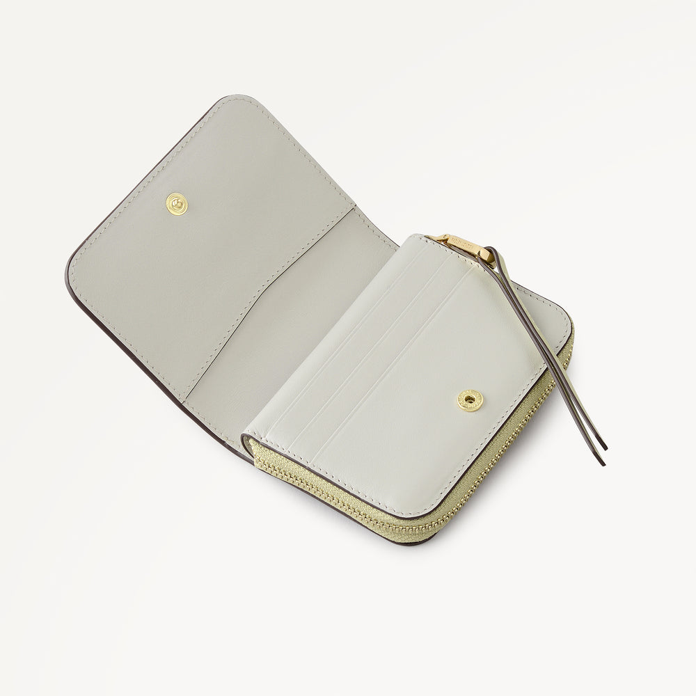 Bramwell Lane - Suede Small Zip Around Purse Lemongrass - 114083
