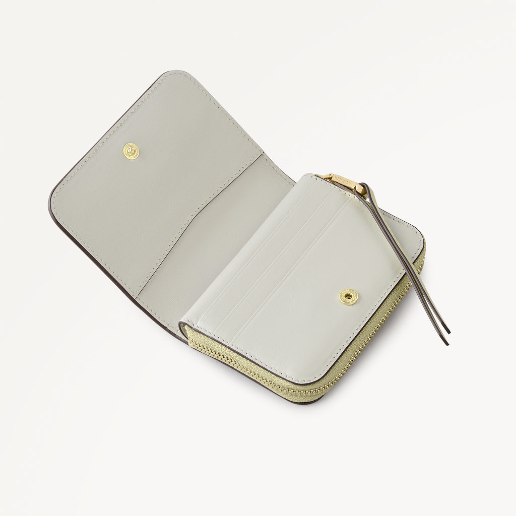 Bramwell Lane - Suede Small Zip Around Purse Lemongrass - 114083