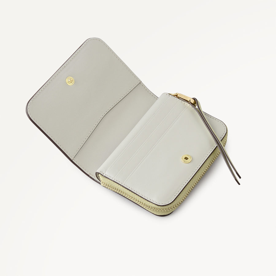 Bramwell Lane - Suede Small Zip Around Purse Lemongrass - 114083