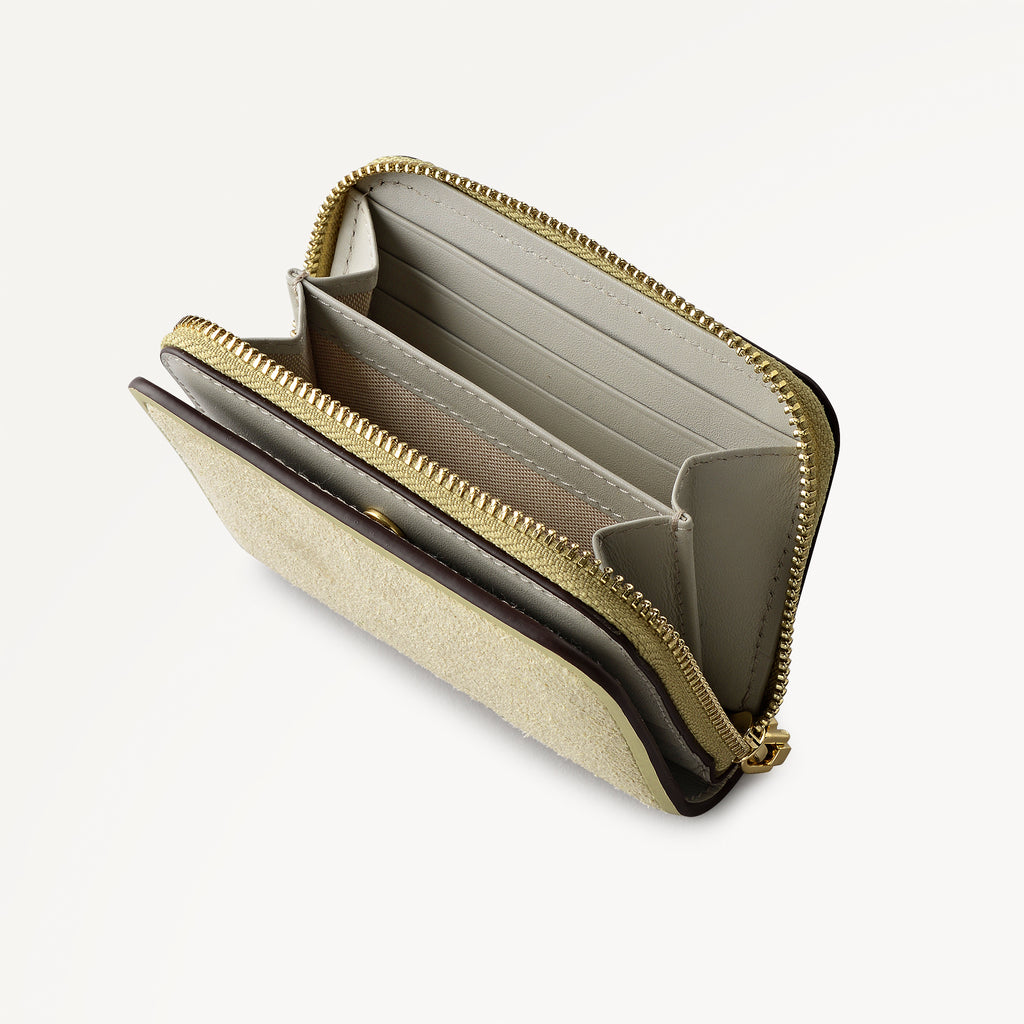 Bramwell Lane - Suede Small Zip Around Purse Lemongrass - 114083