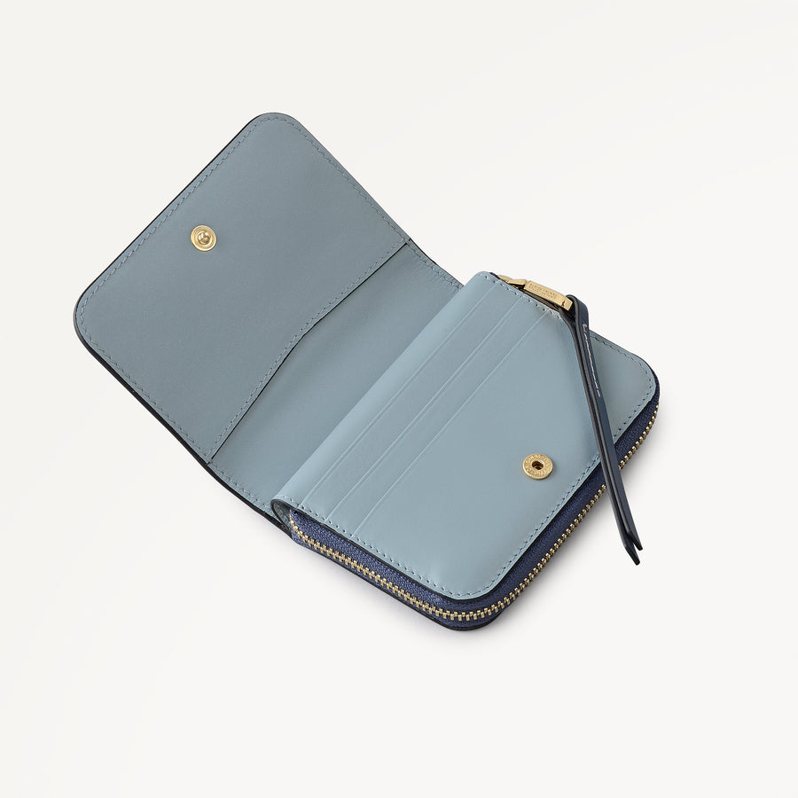 Bramwell Lane - Suede Small Zip Around Purse Naval - 114084