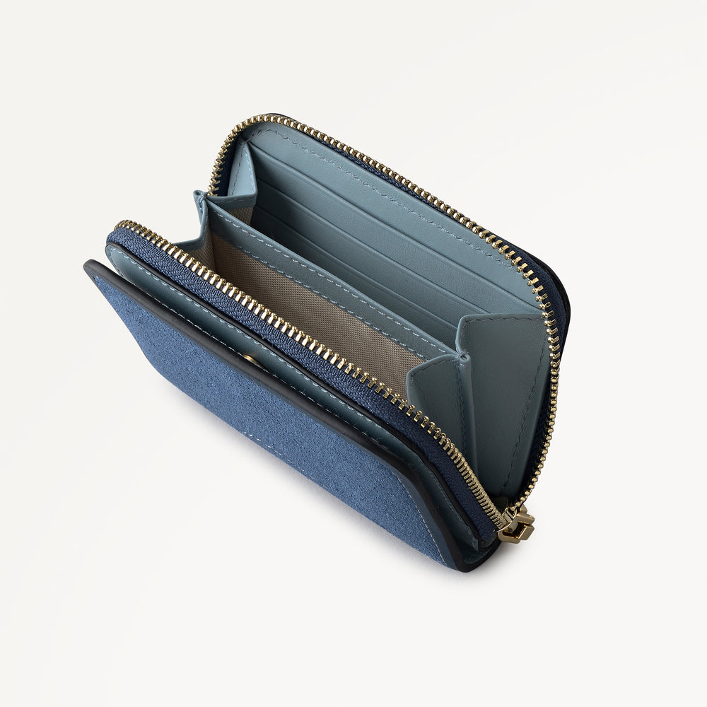 Bramwell Lane - Suede Small Zip Around Purse Naval - 114084