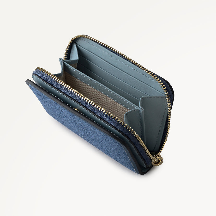 Bramwell Lane - Suede Small Zip Around Purse Naval - 114084