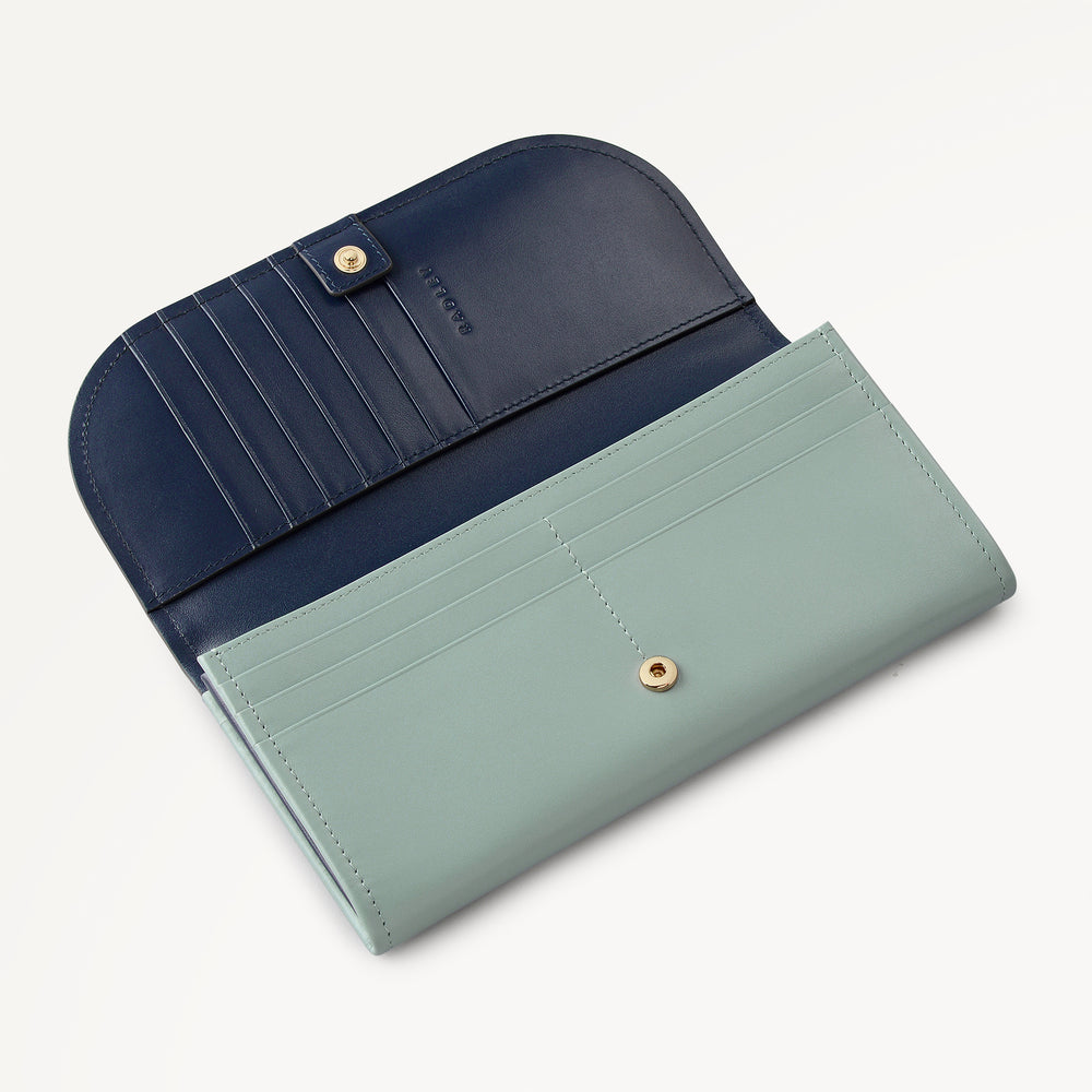Keswick Mews Large Flapover Purse Green Water - 114085