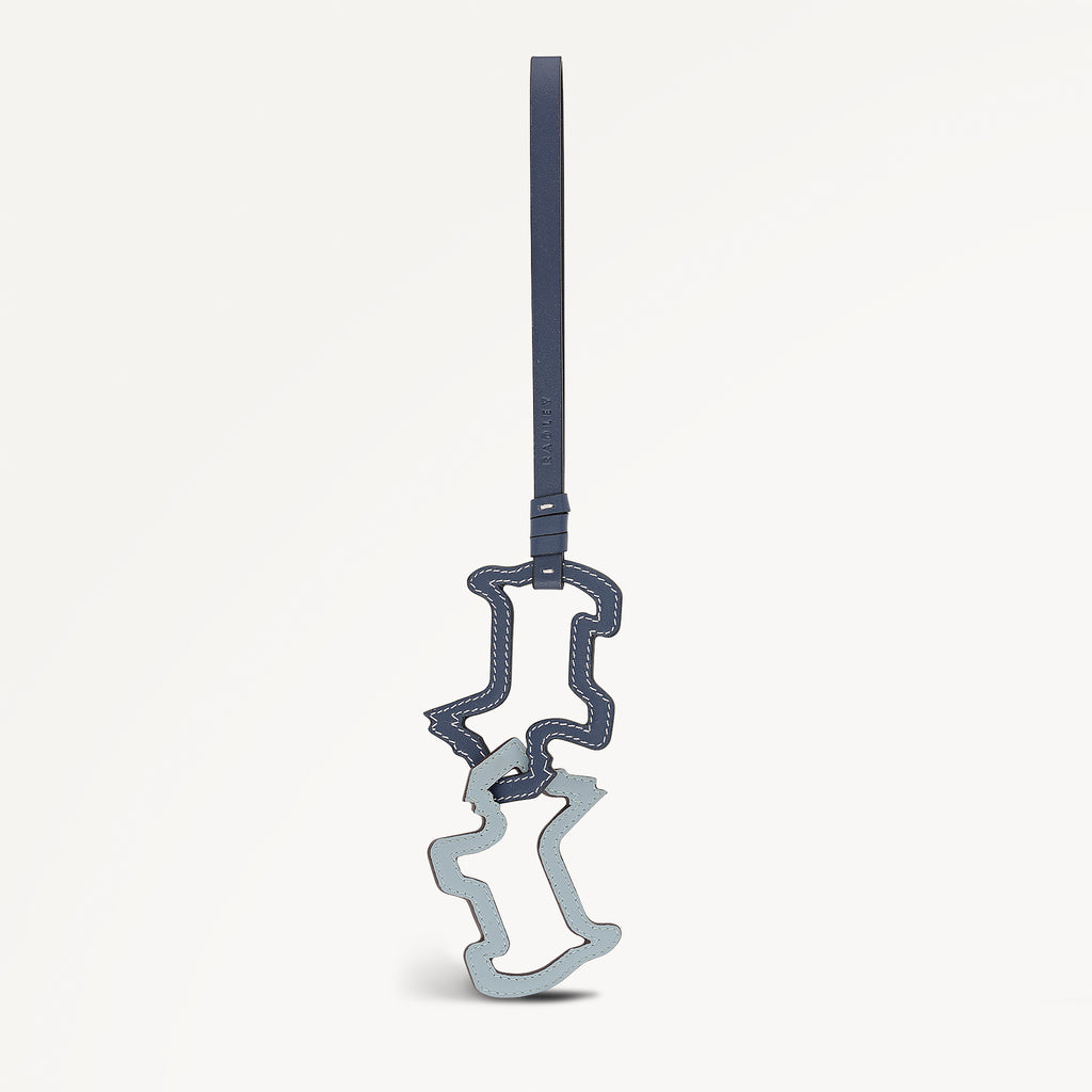 RADLEY SHADOW LEATHER BAG CHARM NAVAL