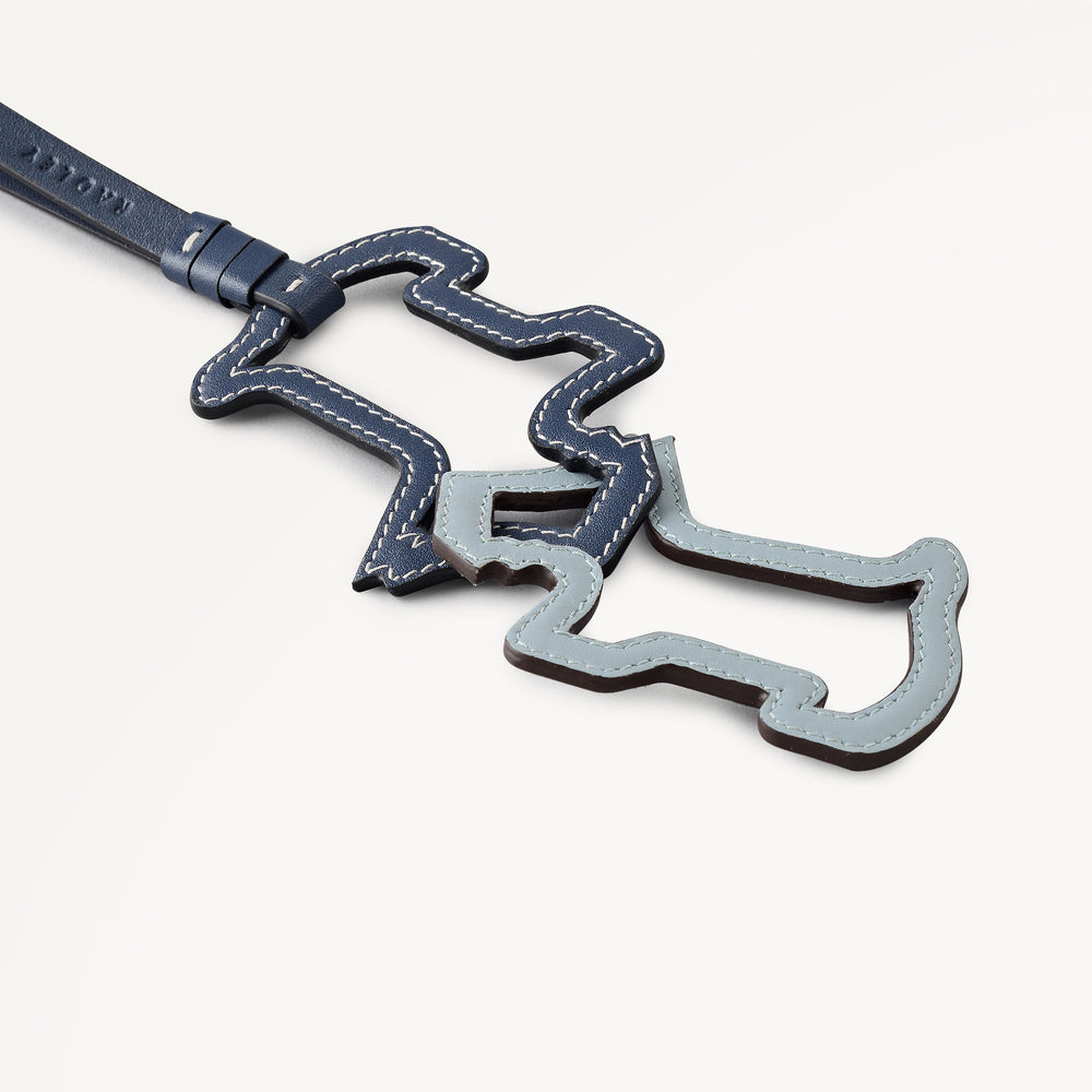 RADLEY SHADOW LEATHER BAG CHARM NAVAL