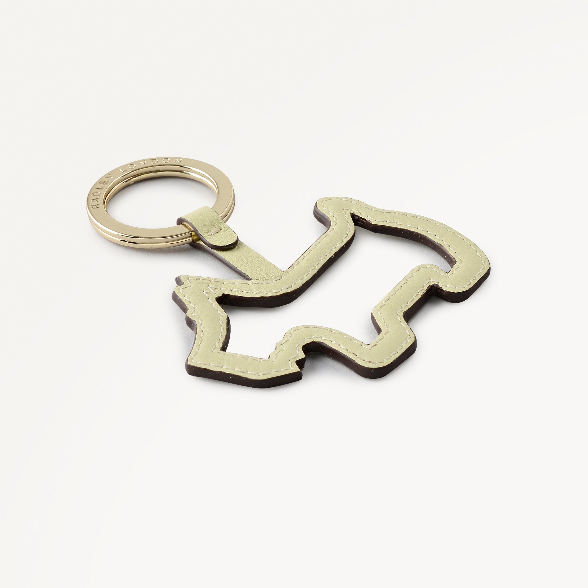RADLEY SHADOW LEATHER KEYRING LEMONGRASS