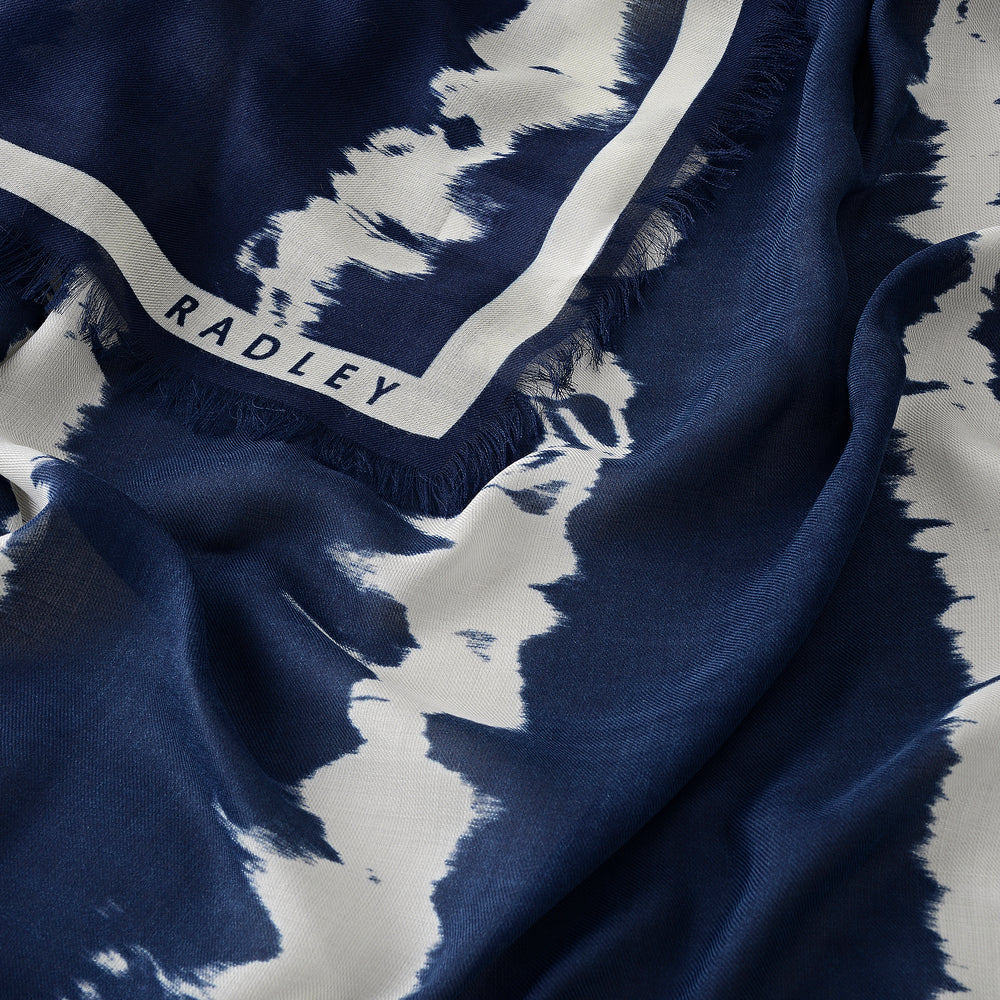 Tie Dye Stripe Scarf Naval - 114190