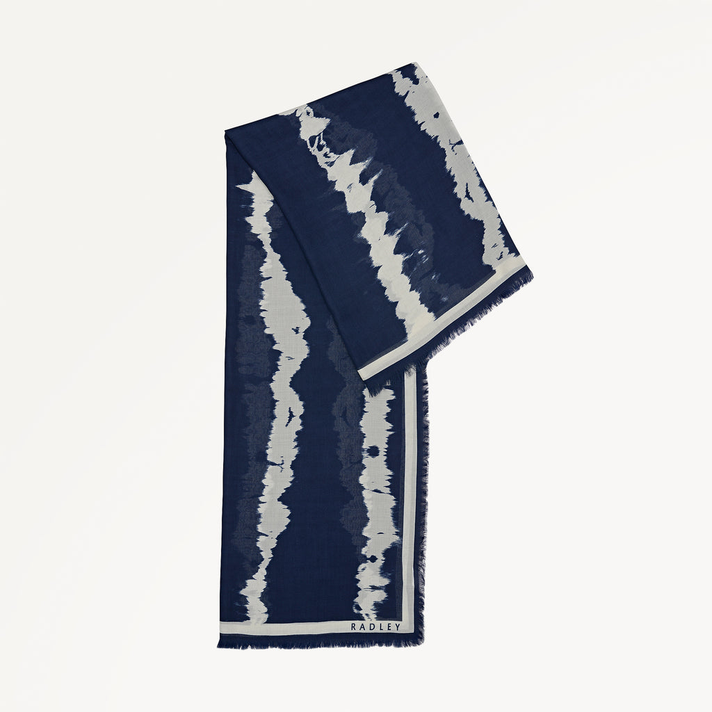 Tie Dye Stripe Scarf Naval - 114190