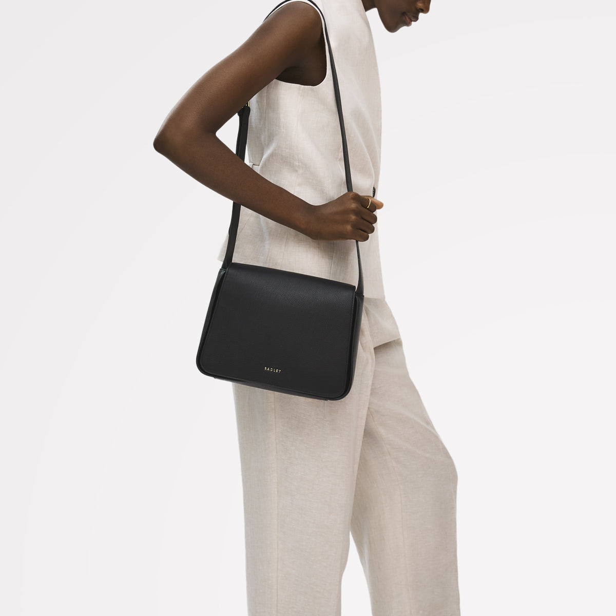 Westwell Lane Medium Flapover Cross Body Black - 114197