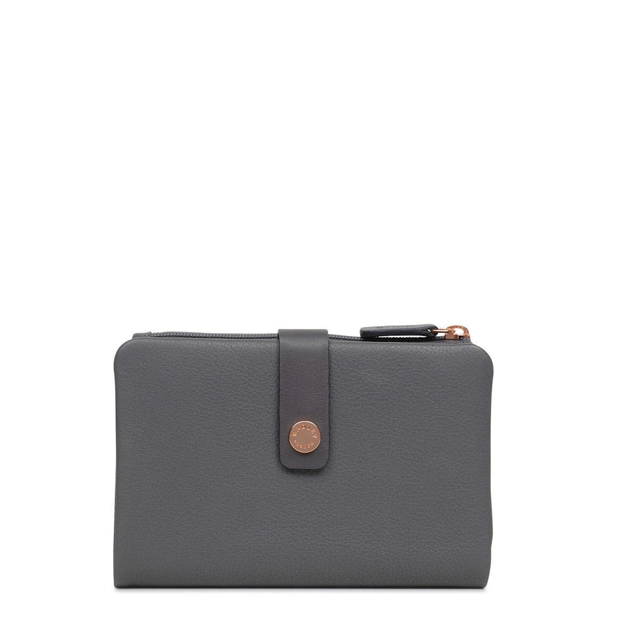 Larkswood Leather Medium Bifold Wallet in Charcoal - 13707