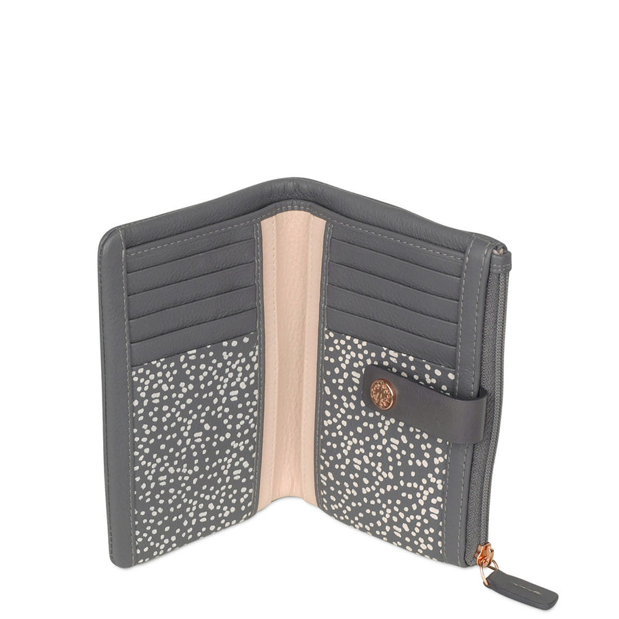 Larkswood Leather Medium Bifold Wallet in Charcoal - 13707