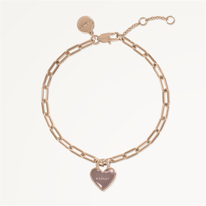SELSEY STREET - COLOUR HEART CHARM BRACELET PINK - RYJ3528S