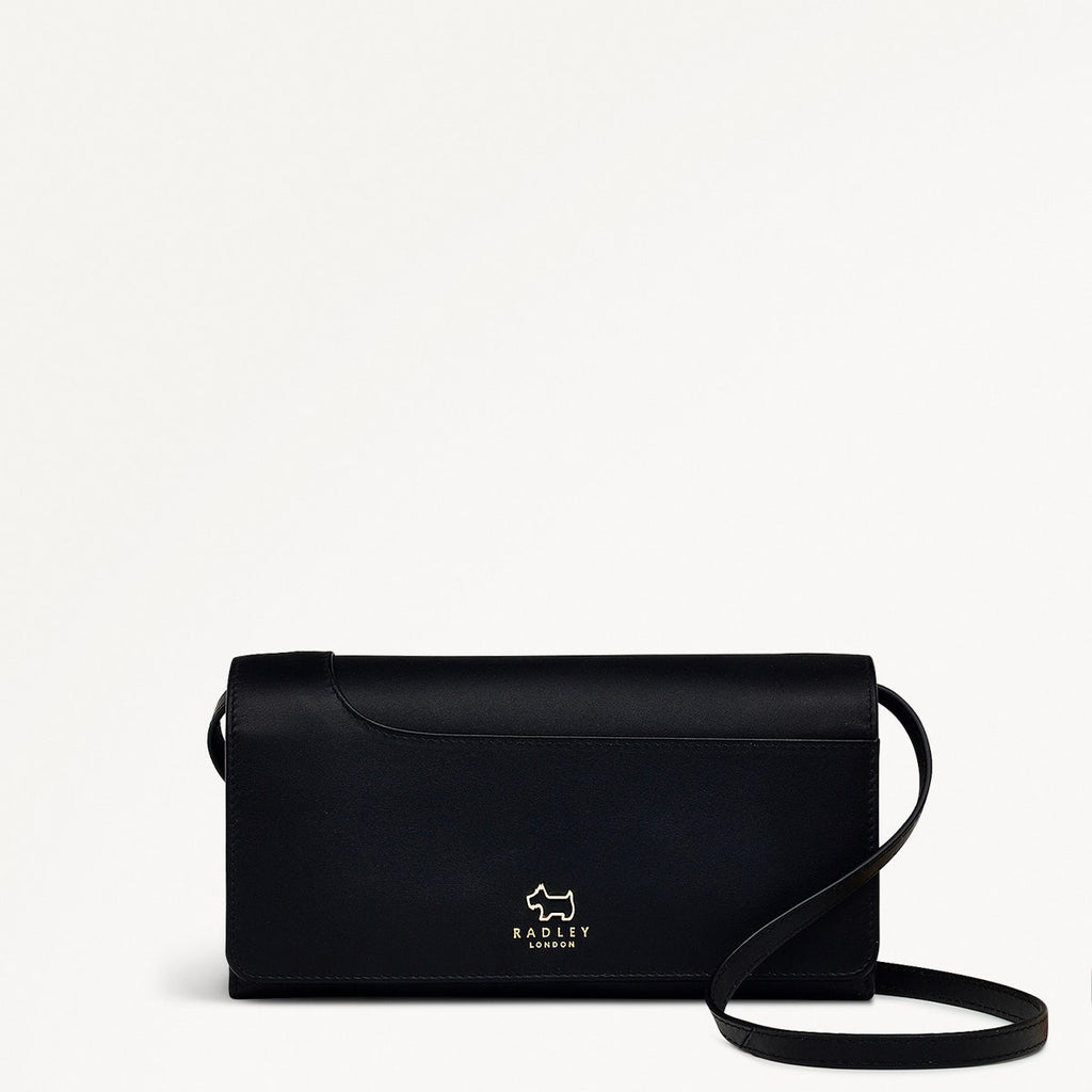Pockets Leather Large Phone Acrossbody in Black - 16306