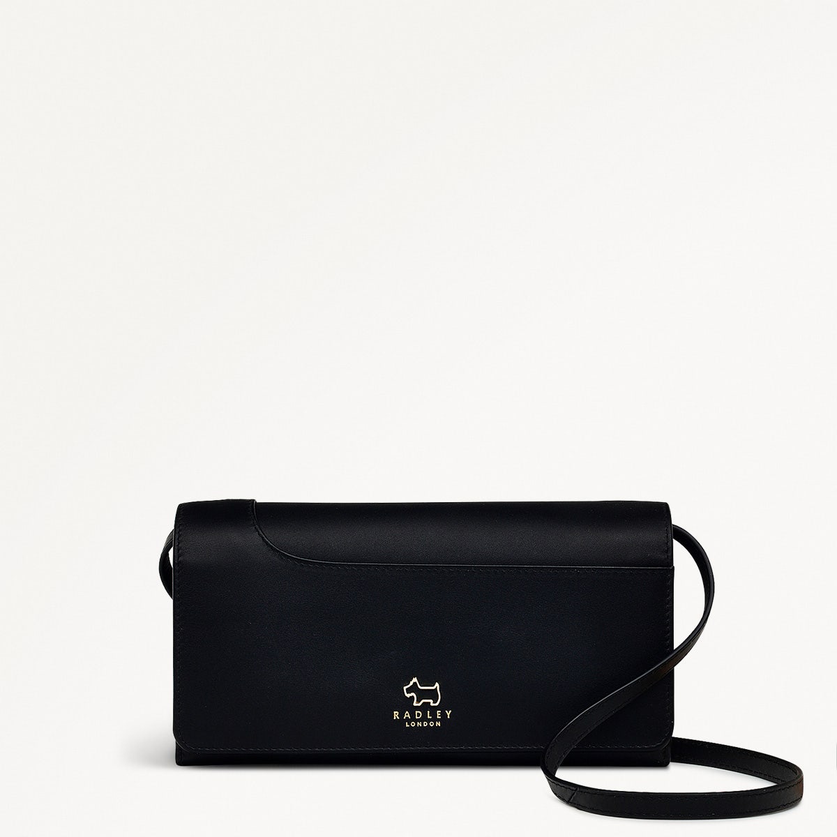 Pockets Leather Large Phone Acrossbody in Black - 16306