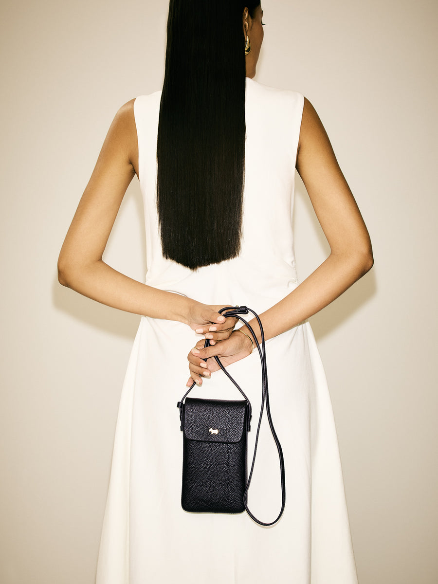 Pickwick Leather Medium Phone Cross Body Bag in Black - 111997