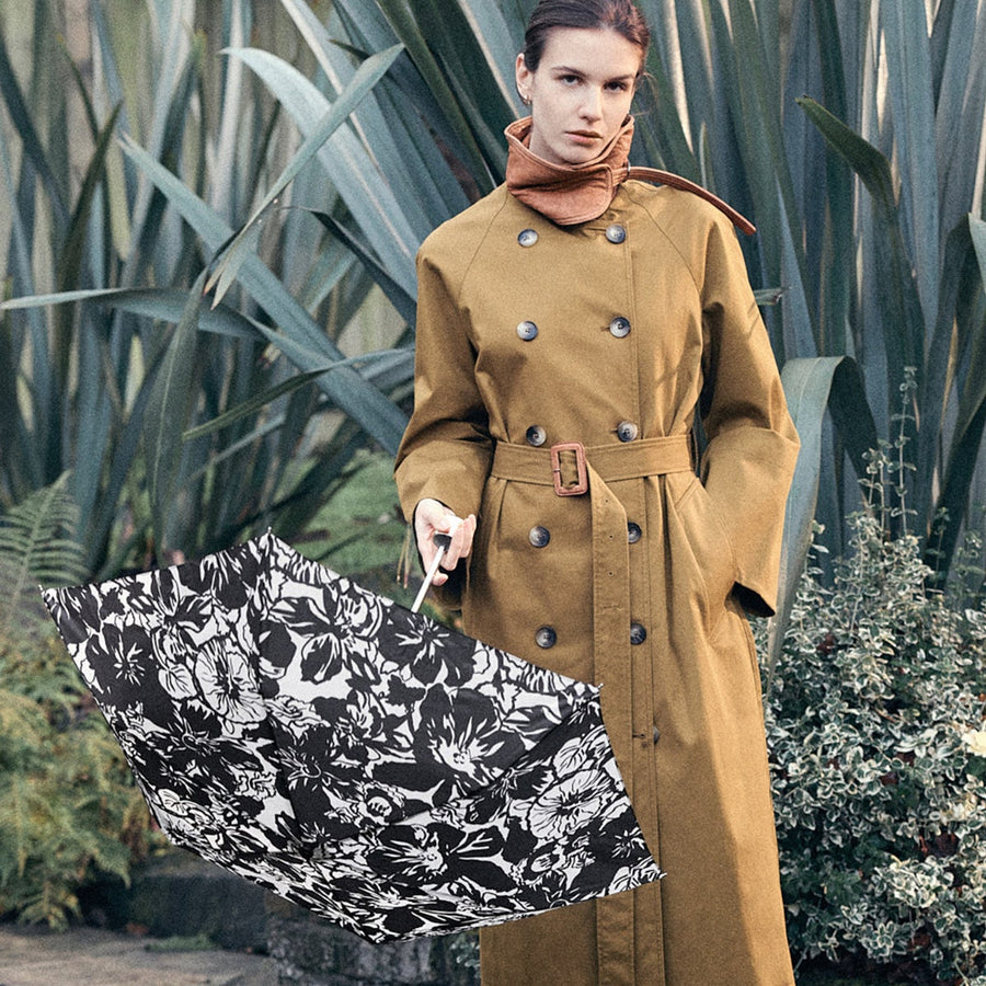 Spring Floral Fabric Responsible Umbrella in Chalk - 110624