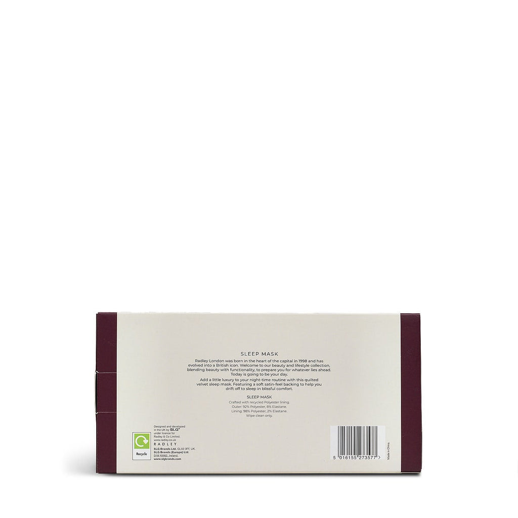 RADLEY BEAUTY QUILTED EYE MASK RACING GREEN