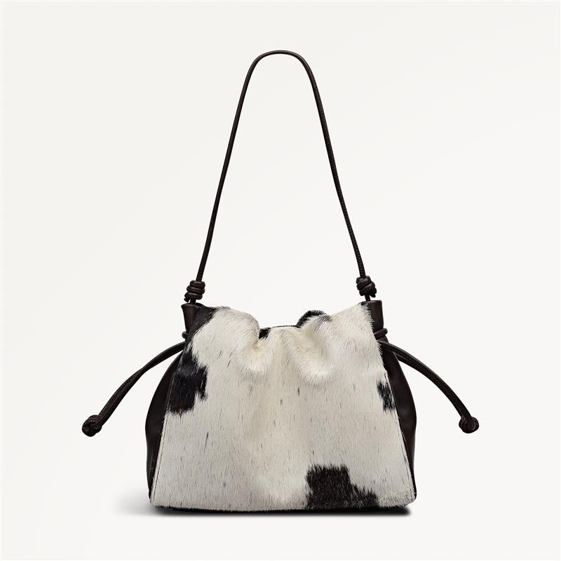 Dark Oak Medium Drawstring Cross Body Bag | The Roxburgh SS26