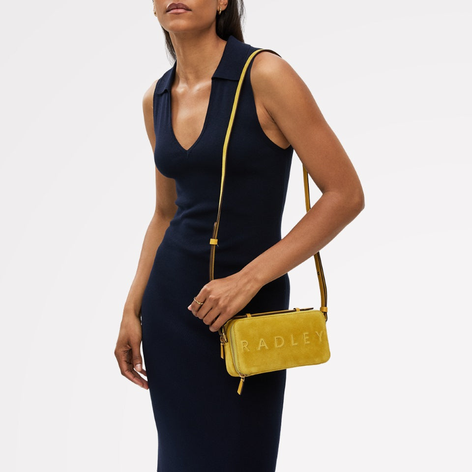 Calvert Road Leather Zip Around Cross Body Bag in Ochre - 112205