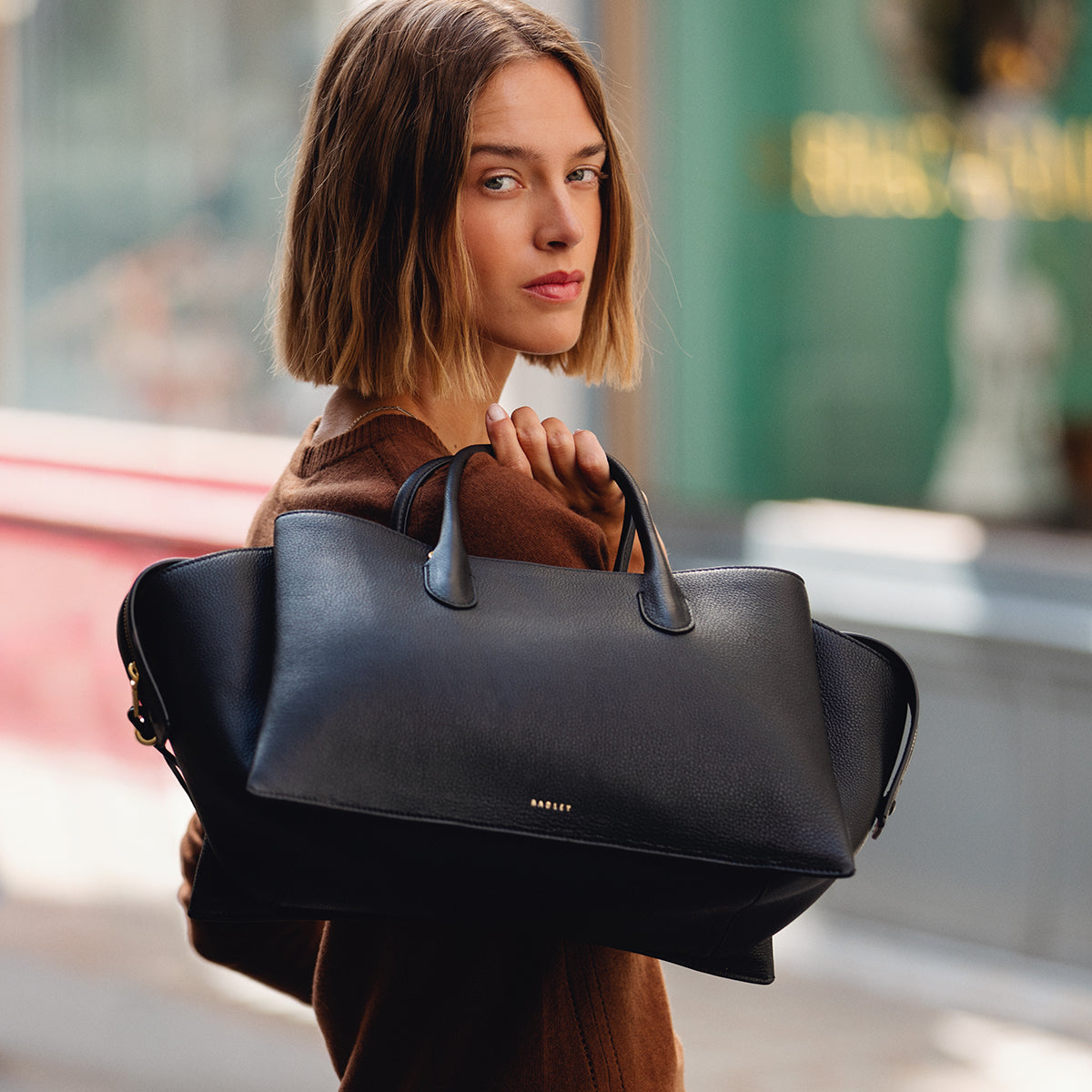 Black Large Ziptop Grab Bag | The Romilly AW25 | Radley London Black Large Ziptop Grab Bag | The Romilly AW25 | Radley London