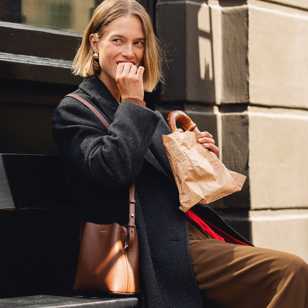 Dukes Place Leather Small Compartment Cross Body Bag in Chocolate - 112130