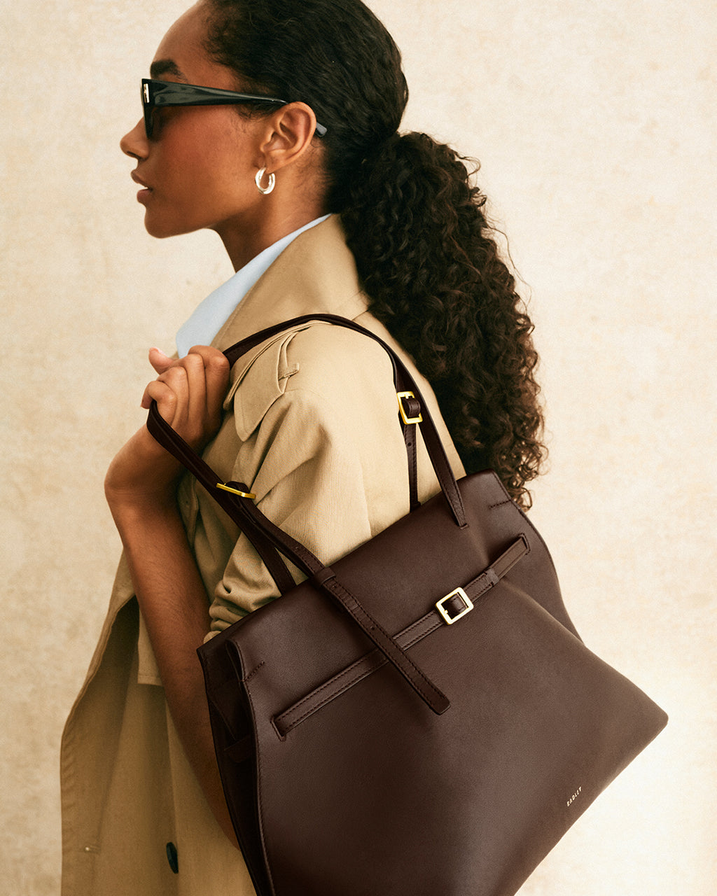 The Christina Large Ziptop Shoulder Dark Oak  - 112196