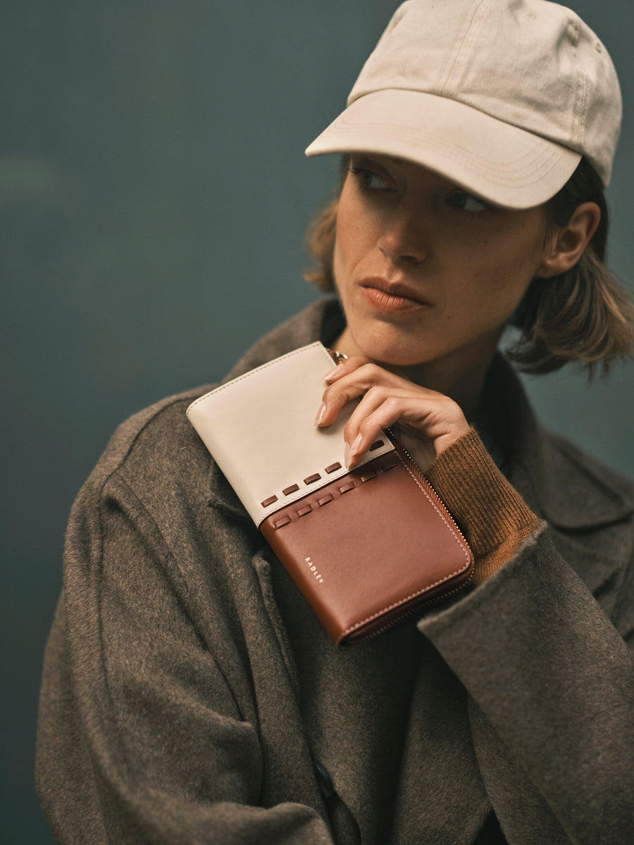 The Abbey - Patchwork Large Zip Around Purse Salt - 113186