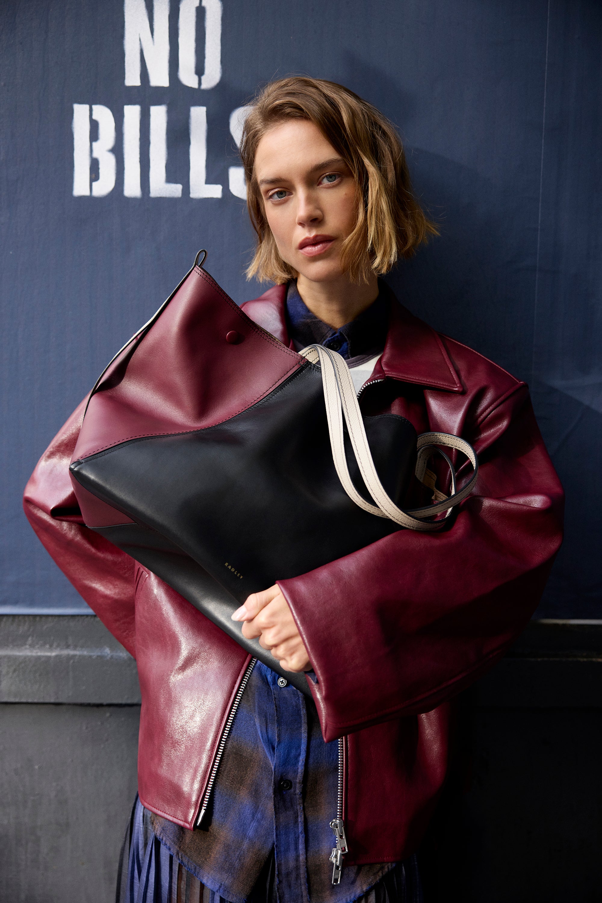 Dark Cherry Extra Large Open Top Tote Bag | The Delphine SS26
