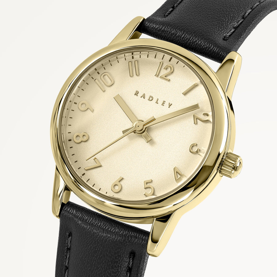 Southwark Park Leather Strap Watch Black - RY21950