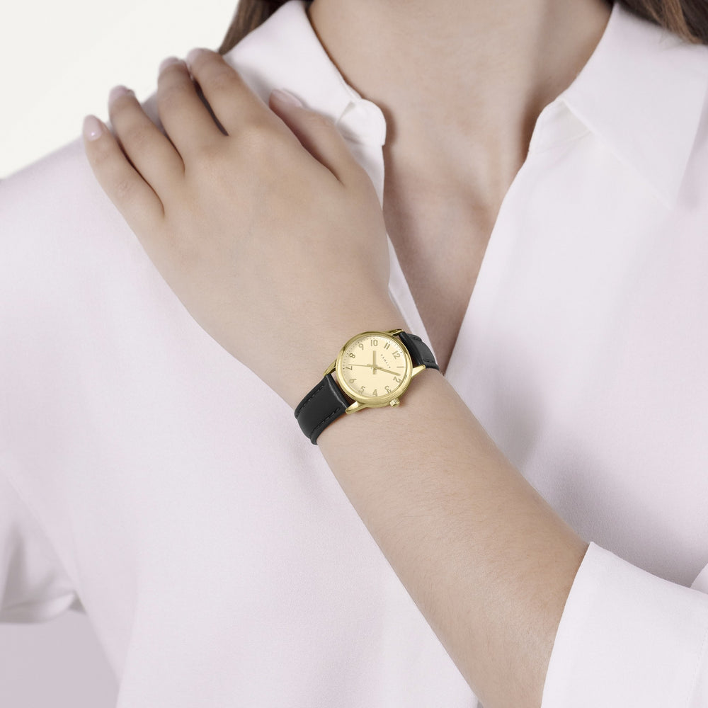 Southwark Park Leather Strap Watch Black - RY21950